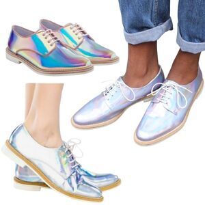 Miista Zoe Holographic Oxford Shoes 6.5
